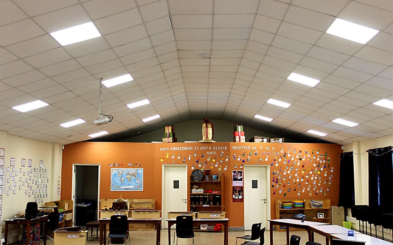 Hall ceiling lighting at West Nairobi School Karen